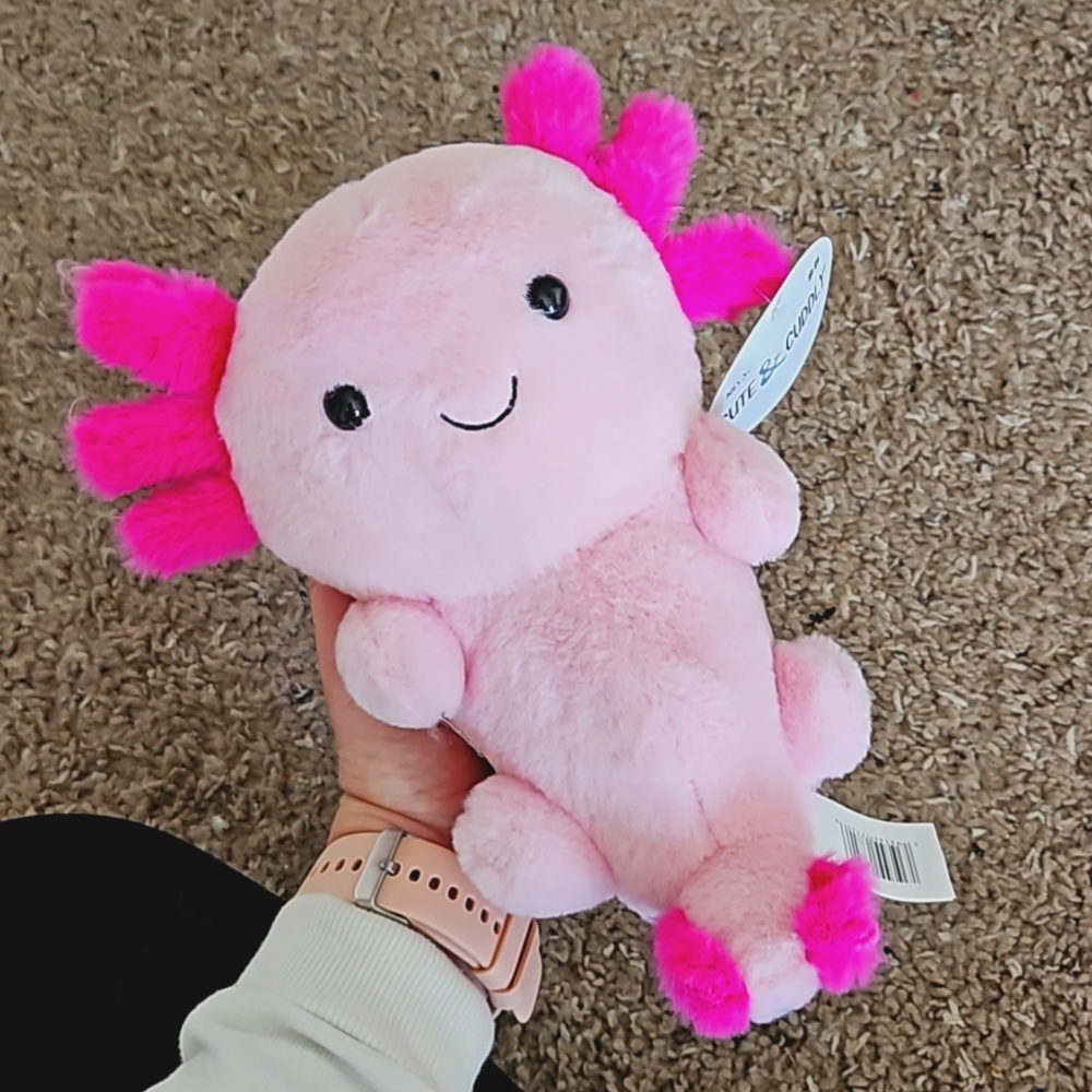 9" Axolotl (laying down) Cute & Cuddly